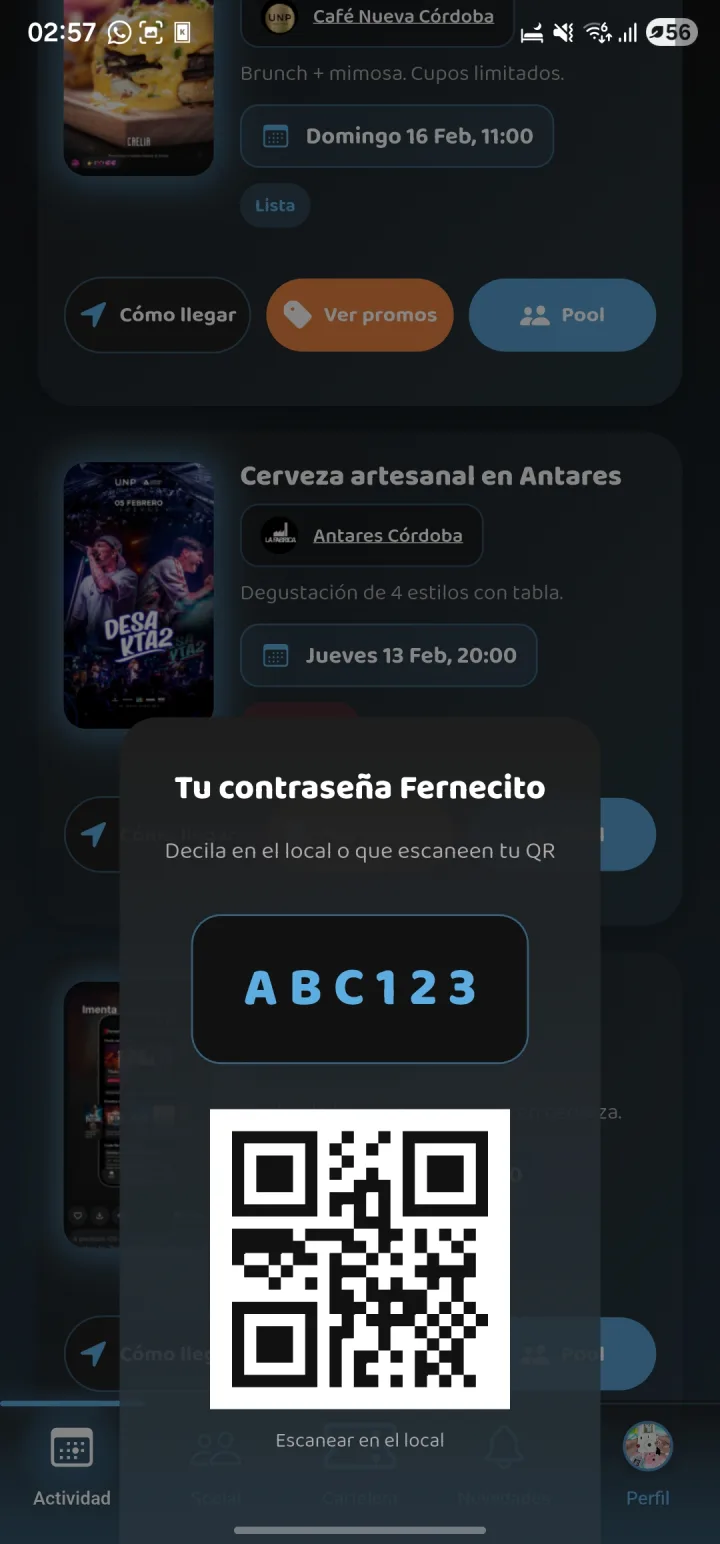 Planes y eventos de tu ciudad en Fernecito App
