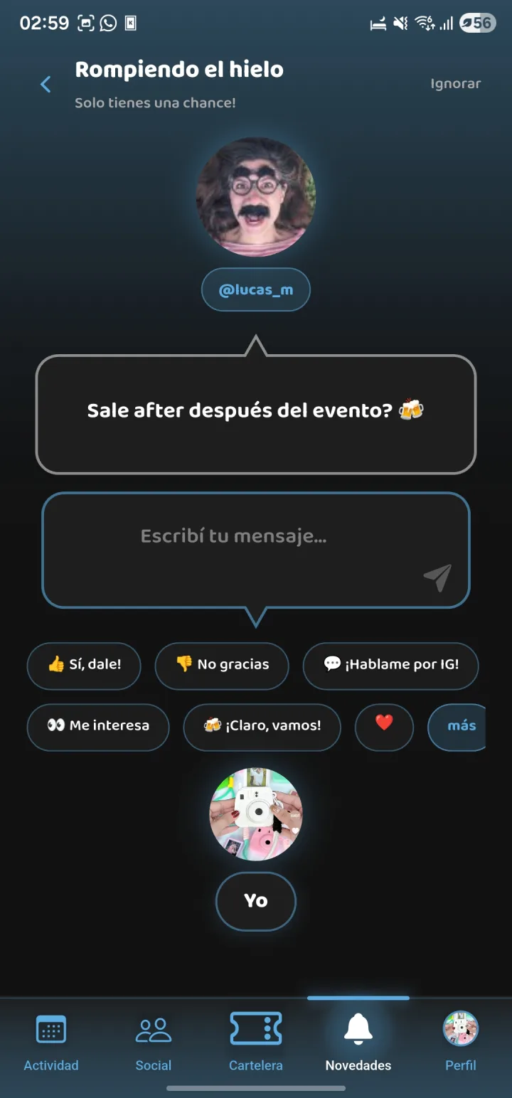 Squads para salir con amigos en Fernecito App