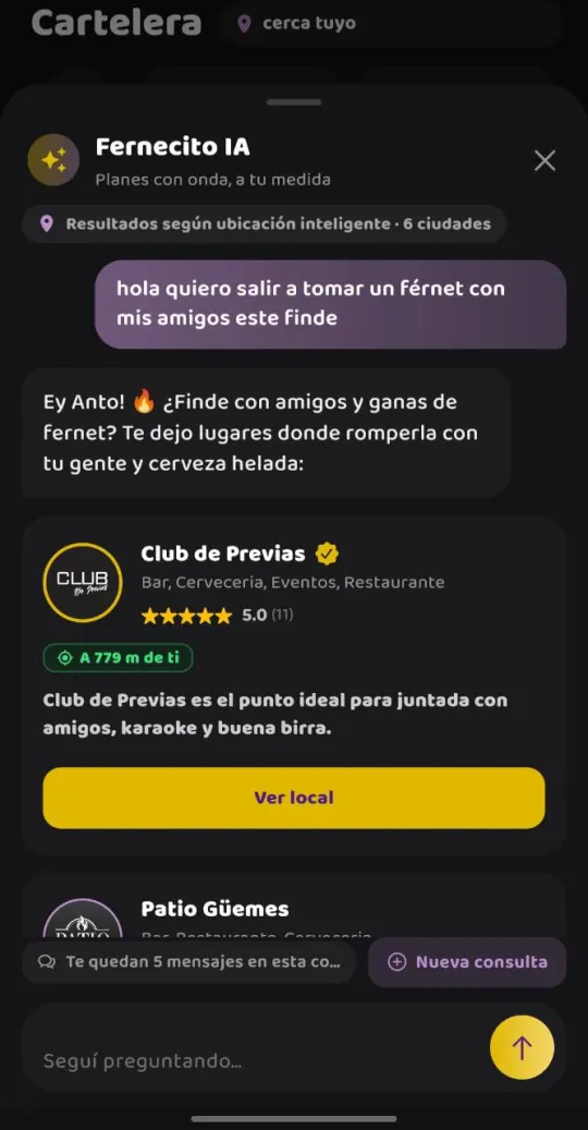 Fernecito IA: búsqueda inteligente de salidas y planes personalizados