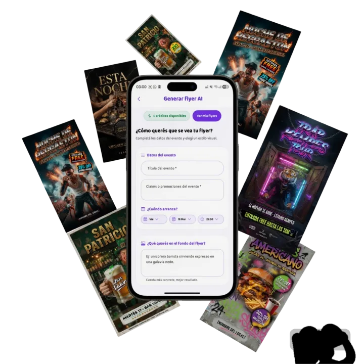 Flyers con IA de Fernecito App: diseños de eventos y promos en segundos